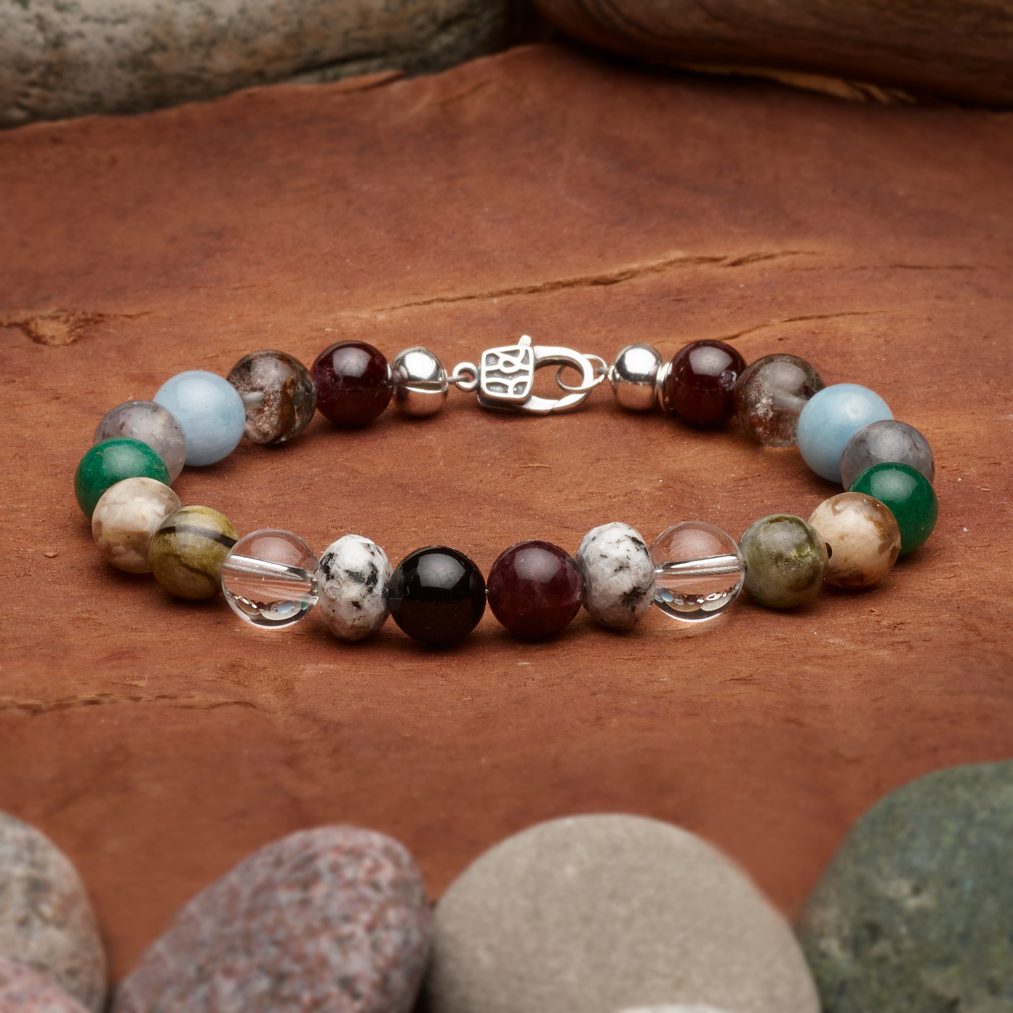 Acadia National Park Handmade Stone Simple Lines Bracelet - Large