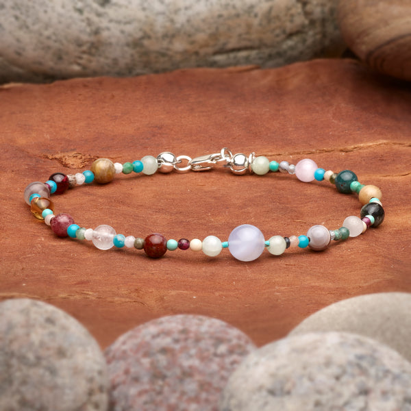 State of California Handmade Stone Simple Lines Bracelet - Small