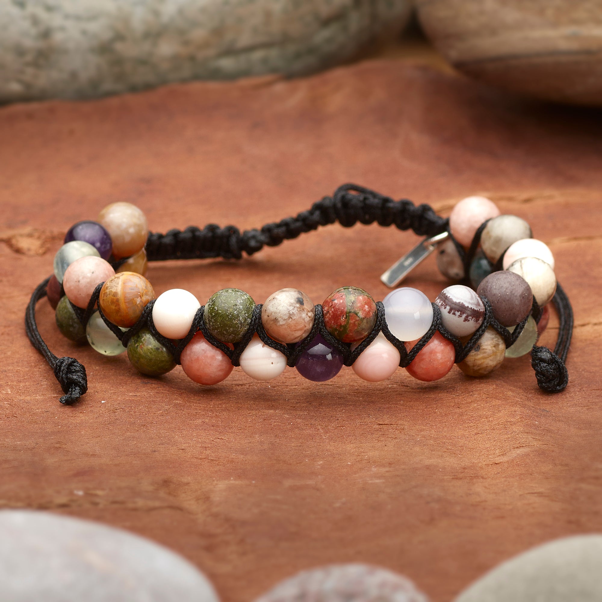 Great Lakes Handmade Stone Double Weave Bracelet - Small