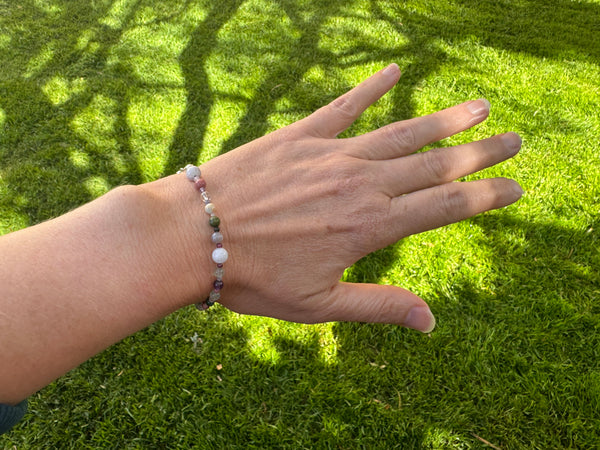 State of New York Handmade Stone Simple Lines Bracelet - Small