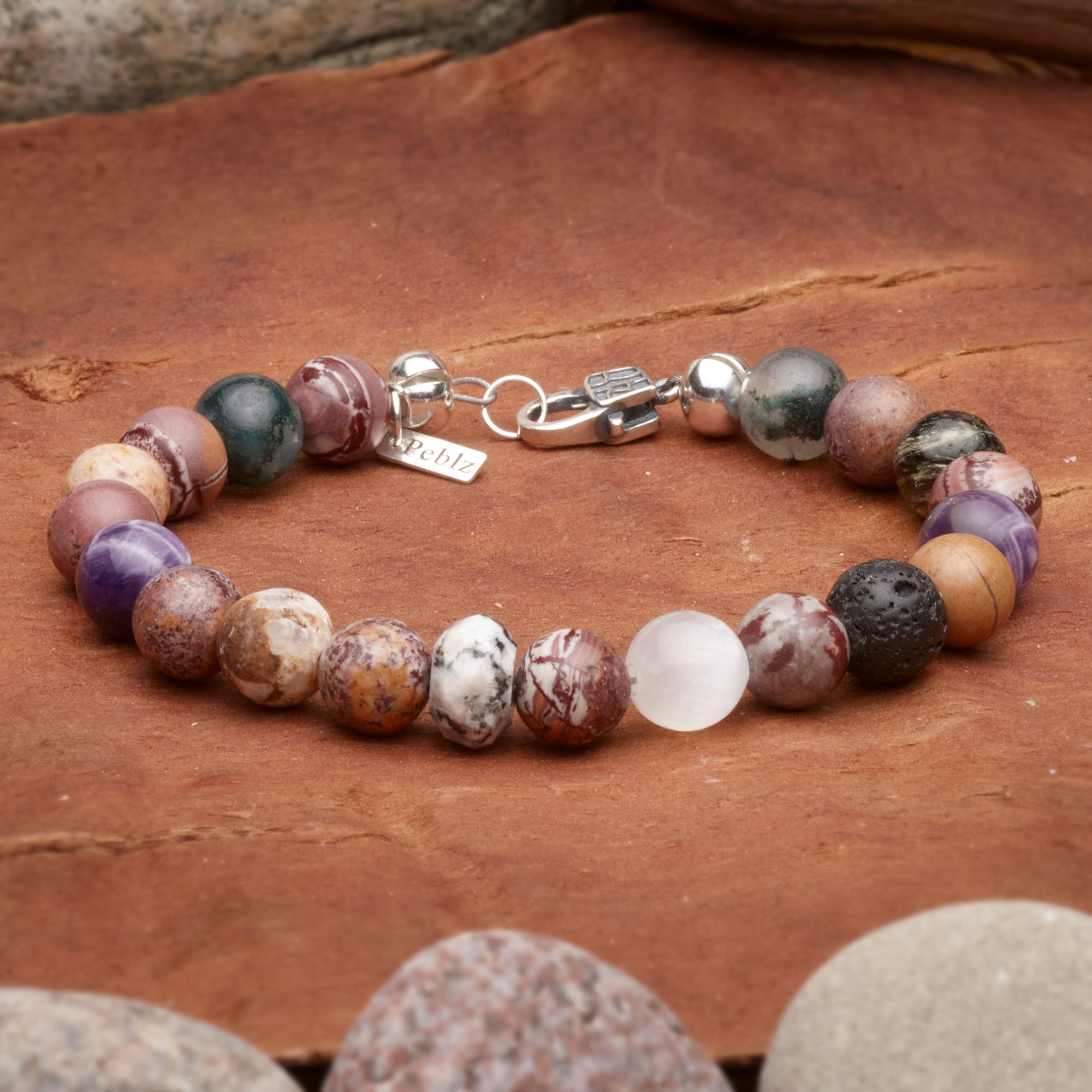 Yellowstone National Park Handmade Stone Simple Lines Bracelet - Large