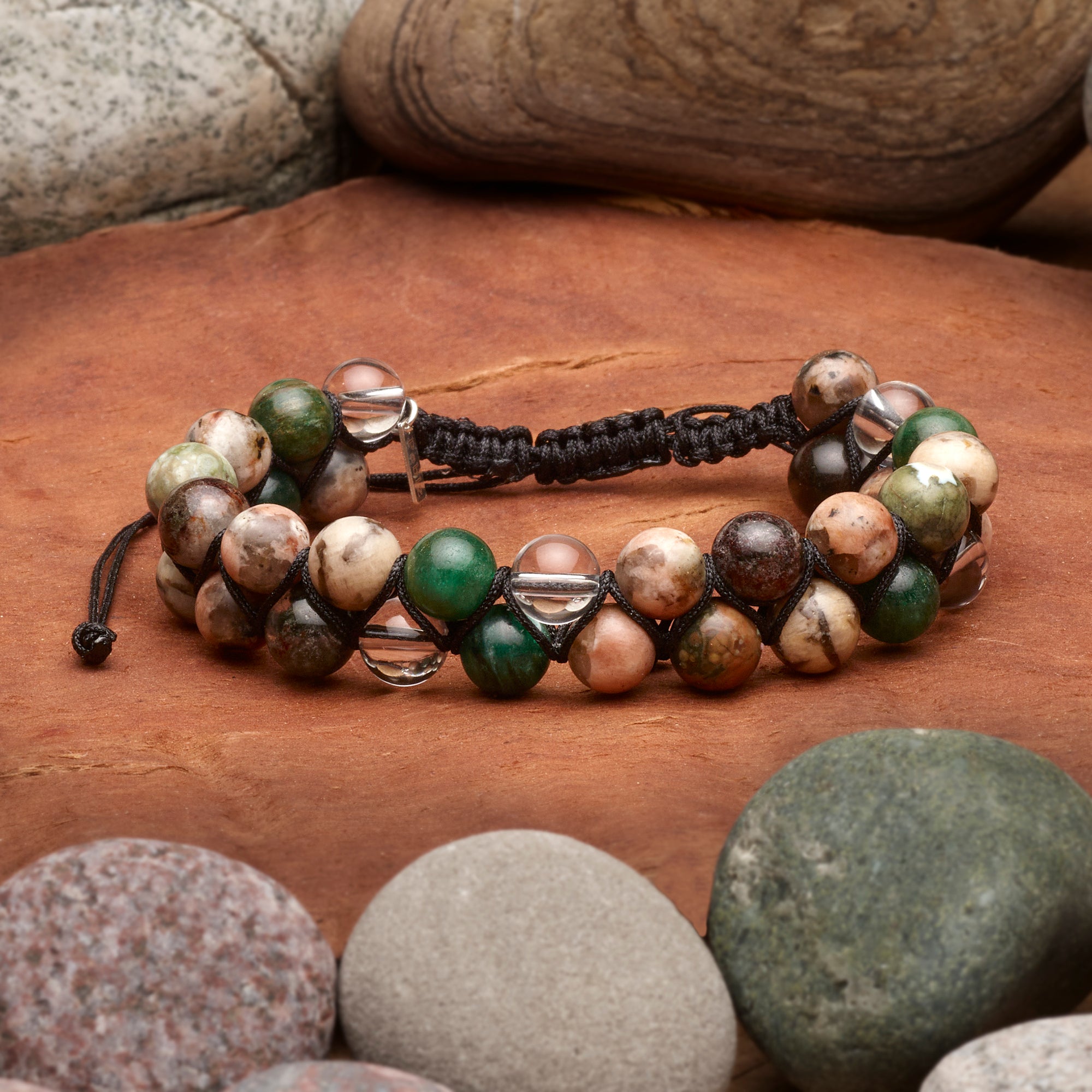 Yosemite National Park Handmade Stone Double Weave Bracelet - Large