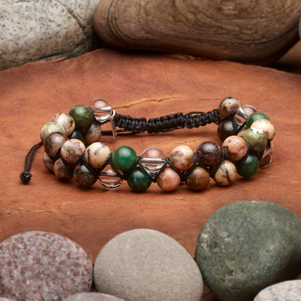 Yosemite National Park Handmade Stone Double Weave Bracelet - Large