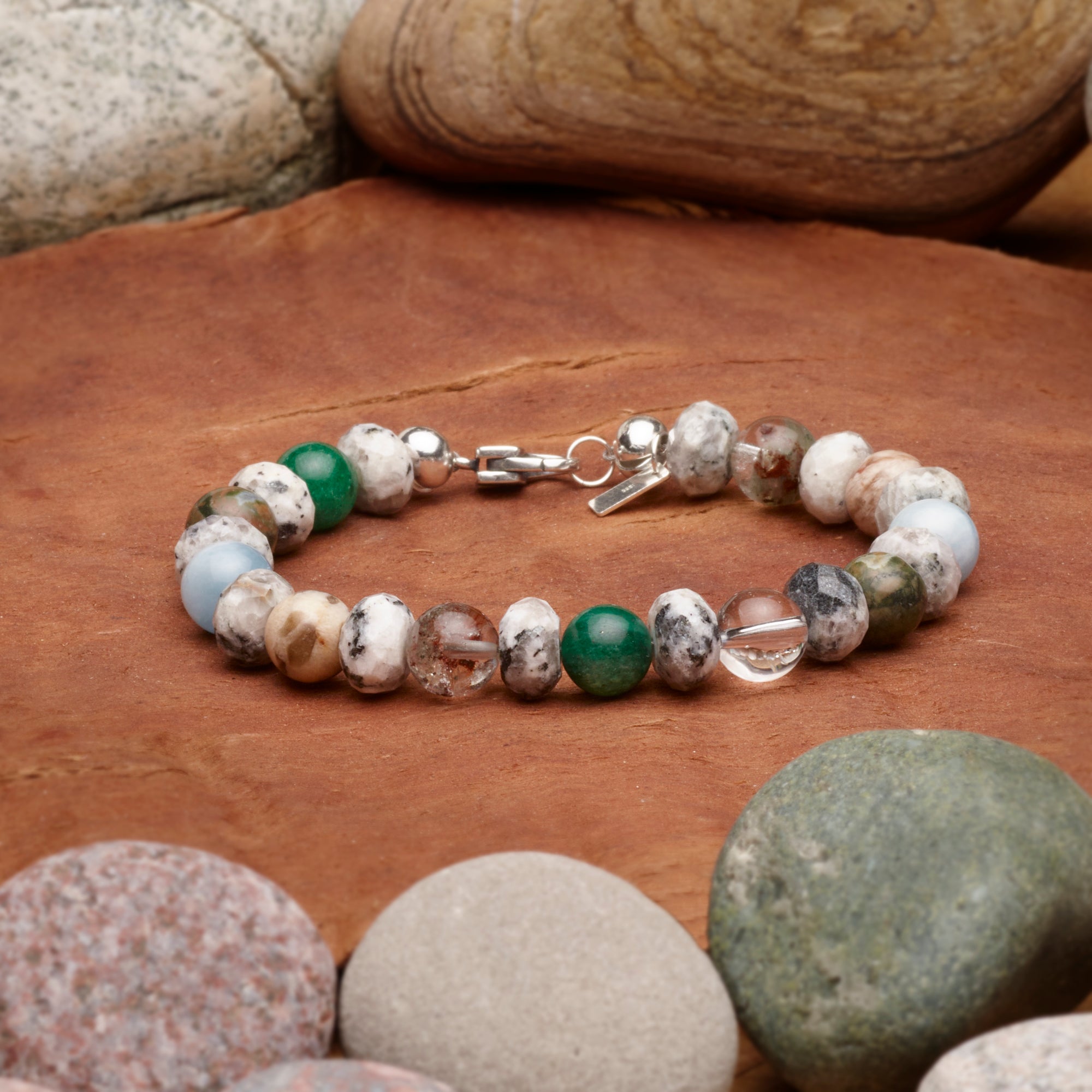 Yosemite National Park Handmade Stone Simple Lines Bracelet - Large