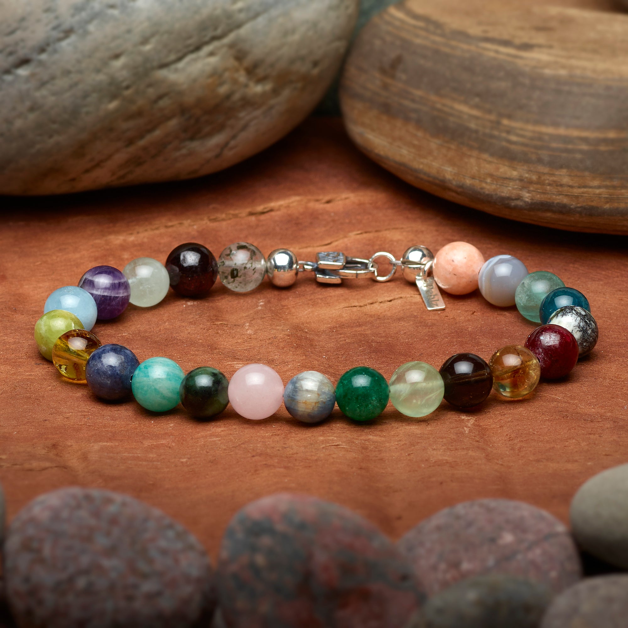 Appalachian Trail Handmade Stone Simple Lines Bracelet - Large