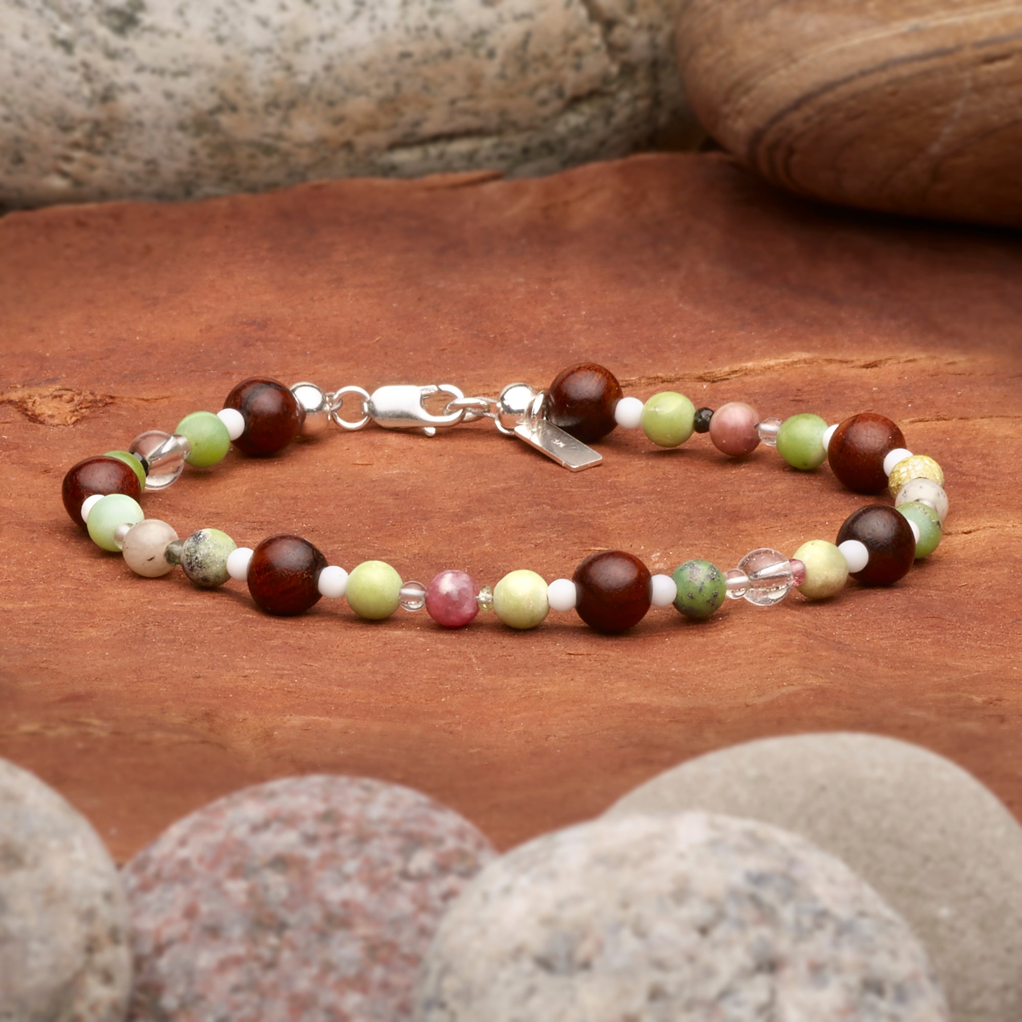 Muir Woods National Monument Handmade Stone Simple Lines Bracelet - Small