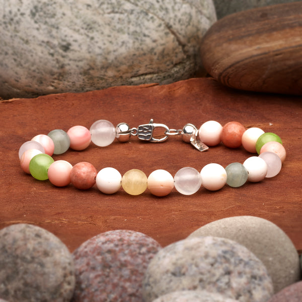 Outer Banks OBX Handmade Stone Simple Lines Bracelet - Large