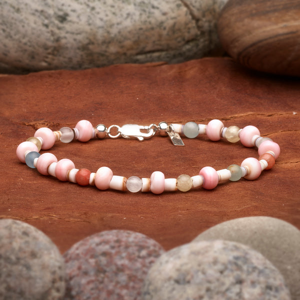 Outer Banks OBX Handmade Stone Simple Lines Bracelet - Small