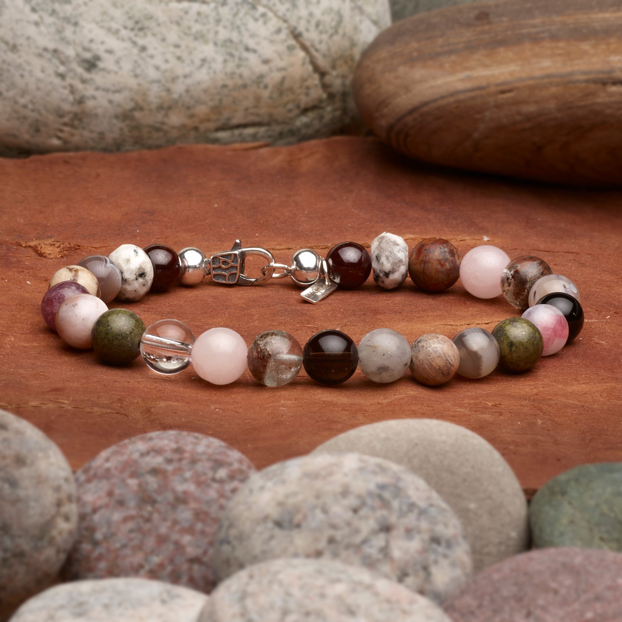 Rocky Mountain National Park Handmade Stone Simple Lines Bracelet - Large