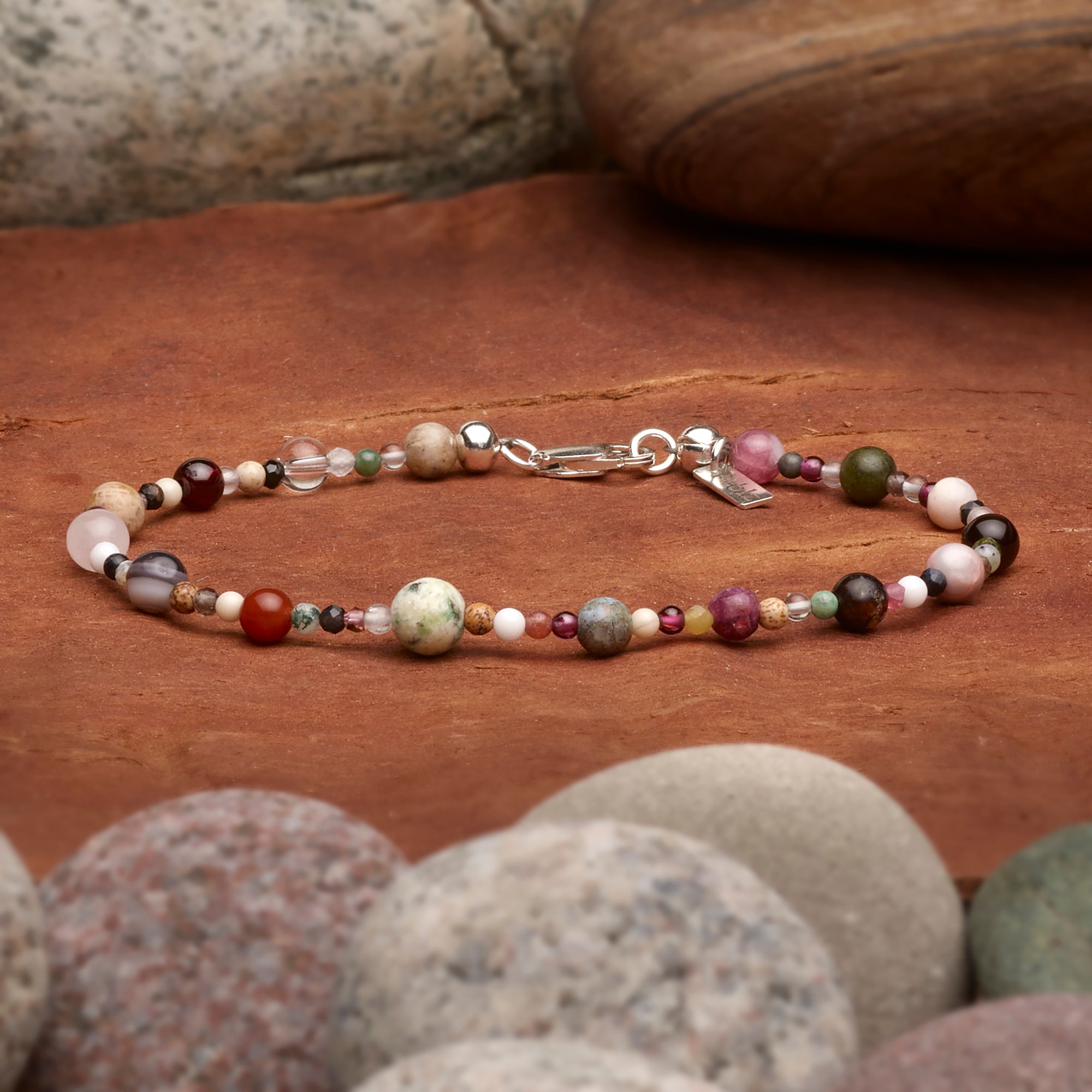 Rocky Mountain National Park Handmade Stone Simple Lines Bracelet - Small